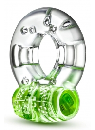 Зеленое эрекционное виброкольцо Arouser Vibrating C-Ring - Blush Novelties - в Ангарске купить с доставкой