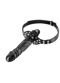 Черный кляп-фаллоимитатор Double Penis Gag - Fetish Tentation - купить с доставкой в Ангарске