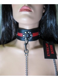 Металлический поводок с кожаной петлёй - БДСМ Арсенал - купить с доставкой в Ангарске