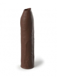 Коричневая насадка-удлинитель Uncut Silicone Penis Enhancer - 17,8 см. - Pipedream - в Ангарске купить с доставкой