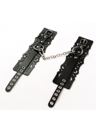 Узорчатые кожаные оковы с регулируемыми ремешками - Crazy Handmade - купить с доставкой в Ангарске