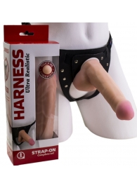 Страпон Harness из двух предметов: трусики с плугом и насадка-фаллос - 17 см. - LOVETOY (А-Полимер) - купить с доставкой в Ангарске