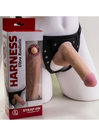 Страпон Harness из двух предметов: трусики с плугом и насадка-фаллос - 17 см. - LOVETOY (А-Полимер) - купить с доставкой в Ангарске