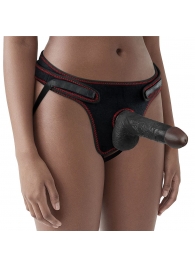 Женский темнокожий страпон Easy Strapon Set 7 Inch - 18 см. - Lovetoy - купить с доставкой в Ангарске