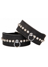 Черные поножи Diamond Studded Ankle Cuffs - Shots Media BV - купить с доставкой в Ангарске