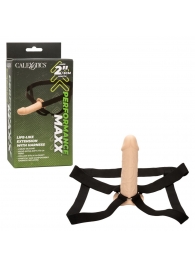 Телесный фаллопротез Life-Like Extension with Harness - 17,75 см. - California Exotic Novelties - купить с доставкой в Ангарске