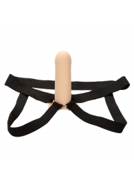 Телесный фаллопротез из силикона Extension with Harness - 15,75 см. - California Exotic Novelties - купить с доставкой в Ангарске