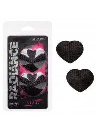 Черные пэстисы в форме сердечек Heart Pasties - California Exotic Novelties - купить с доставкой в Ангарске