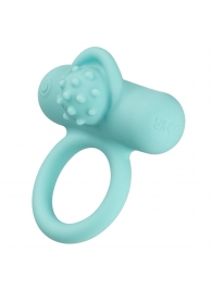 Аквамариновое эрекционное виброкольцо Silicone Rechargeable Nubby Lover’s Delight - California Exotic Novelties - в Ангарске купить с доставкой