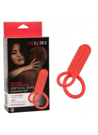 Красное эрекционное кольцо Silicone Rechargeable Vertical Dual Enhancer - California Exotic Novelties - в Ангарске купить с доставкой