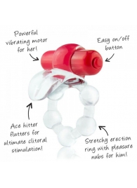 Виброкольцо с язычком и красным виброэлементом Overtime - Screaming O - в Ангарске купить с доставкой