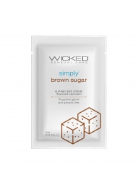 Саше лубриканта на водной основе Simply Aqua Brown Sugar с ароматом коричневого сахара - 3 мл. - Wicked - купить с доставкой в Ангарске