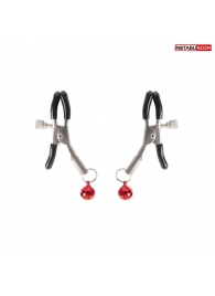 Серебристые зажимы на соски с шариками - Notabu - купить с доставкой в Ангарске