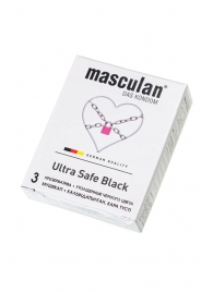 Ультрапрочные презервативы Masculan Ultra Safe Black - 3 шт. - Masculan - купить с доставкой в Ангарске