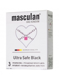 Ультрапрочные презервативы Masculan Ultra Safe Black - 3 шт. - Masculan - купить с доставкой в Ангарске