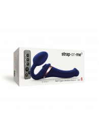 Синий безремневой страпон Multi Orgasm Size S с клиторальной стимуляцией - Strap-on-me - купить с доставкой в Ангарске