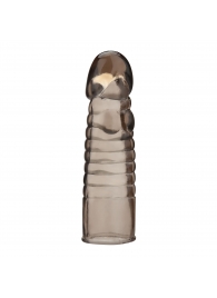 Дымчатая насадка-удлинитель Ribbed Realistic Penis Enhancing Sleeve Extension - 15,2 см. - BlueLine - в Ангарске купить с доставкой