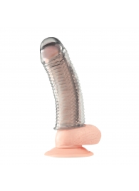 Текстурированная насадка на пенис Clear Textured Penis Enhancing Sleeve Extension - 16,5 см. - BlueLine - в Ангарске купить с доставкой