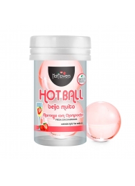 Лубрикант на масляной основе Hot Ball Beija Muito с ароматом клубники и шампанского (2 шарика по 3 гр.) - HotFlowers - купить с доставкой в Ангарске