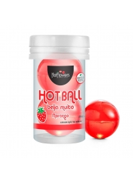 Лубрикант на масляной основе Hot Ball Beija Muito с ароматом клубники (2 шарика по 3 гр.) - HotFlowers - купить с доставкой в Ангарске