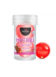 Лубрикант на масляной основе Hot Ball Beija Muito с ароматом шоколада и клубники (2 шарика по 3 гр.) - HotFlowers - купить с доставкой в Ангарске