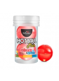 Лубрикант на масляной основе Hot Ball Plus с охлаждающе-разогревающим эффектом (2 шарика по 3 гр.) - HotFlowers - купить с доставкой в Ангарске