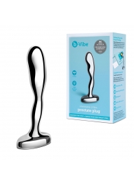 Стальной стимулятор простаты Stainless Steel Prostate Plug - 11,5 см. - b-Vibe - в Ангарске купить с доставкой