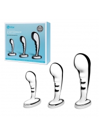 Набор из 3 стальных стимуляторов простаты Stainless Steel P-spot Training Set - b-Vibe - в Ангарске купить с доставкой