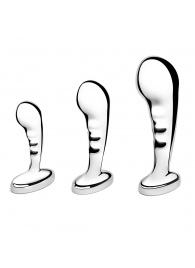 Набор из 3 стальных стимуляторов простаты Stainless Steel P-spot Training Set - b-Vibe - в Ангарске купить с доставкой