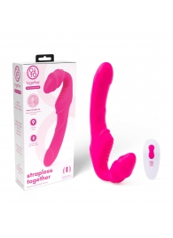 Розовый безремневой страпон на радиоуправлении Strapless Together - 22 см. - Together Toy - купить с доставкой в Ангарске