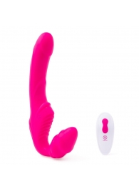 Розовый безремневой страпон на радиоуправлении Strapless Together - 22 см. - Together Toy - купить с доставкой в Ангарске
