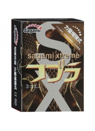 Суженные к основанию презервативы Sagami Xtreme COBRA - 3 шт. - Sagami - купить с доставкой в Ангарске