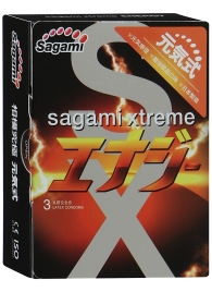 Презервативы Sagami Xtreme ENERGY с ароматом энергетика - 3 шт. - Sagami - купить с доставкой в Ангарске