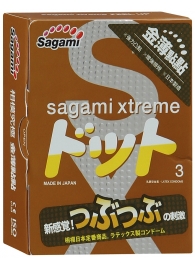 Презервативы Sagami Xtreme FEEL UP с точечной текстурой и линиями прилегания - 3 шт. - Sagami - купить с доставкой в Ангарске