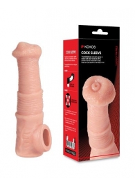 Телесная фантазийная насадка на член Cock Sleeve Size M - KOKOS - в Ангарске купить с доставкой