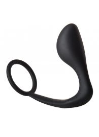 Черное эрекционное кольцо с анальной пробкой Anal Plug With Cockring - Dream Toys - в Ангарске купить с доставкой