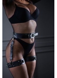 Кожаный пояс с гартерами Sex Game - БДСМ Арсенал - купить с доставкой в Ангарске