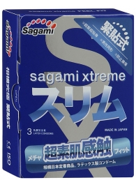 Розовые презервативы Sagami Xtreme FEEL FIT 3D - 3 шт. - Sagami - купить с доставкой в Ангарске