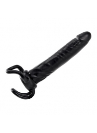 Чёрная насадка-фаллос для двойного проникновения INFLATABLE DILDO SLIM DONG  - 13,5 см. - Toyz4lovers - в Ангарске купить с доставкой