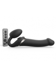 Черный безремневой страпон Multi Orgasm Size L с клиторальной стимуляцией - Strap-on-me - купить с доставкой в Ангарске