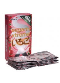 Презервативы Sagami Xtreme Strawberry c ароматом клубники - 10 шт. - Sagami - купить с доставкой в Ангарске