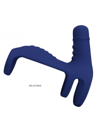Синяя вибронасадка на пенис Vibrating Penis Sling - Baile - в Ангарске купить с доставкой