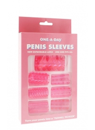 Набор из 7 розовых насадок на пенис ONE-A-DAY PENIS SLEEVES PINK - Seven Creations - в Ангарске купить с доставкой