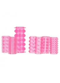 Набор из 7 розовых насадок на пенис ONE-A-DAY PENIS SLEEVES PINK - Seven Creations - в Ангарске купить с доставкой
