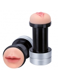 Двусторонний мастурбатор REALSTUFF 2 IN 1 HUMMER MOUTH   VAGINA - ротик и вагина - Dream Toys - в Ангарске купить с доставкой