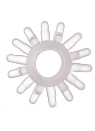 Прозрачное гелевое эрекционное кольцо с шипиками - Toyfa Basic - в Ангарске купить с доставкой