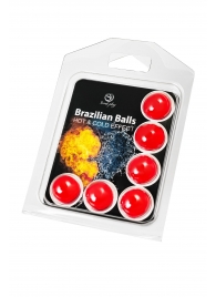 Набор из 6 шариков с массажным маслом Brazilian Balls с охлаждающим и разогревающим эффектом - Secret Play - купить с доставкой в Ангарске