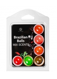 Набор из 6 шариков с ароматизированными массажными маслами Brazilian Balls - Secret Play - купить с доставкой в Ангарске