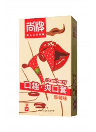 Презервативы Elasun Strawberry с аромато клубники - 10 шт. - Elasun - купить с доставкой в Ангарске