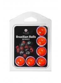 Набор из 6 шариков с массажным маслом Brazilian Balls с ароматом ягод - Secret Play - купить с доставкой в Ангарске